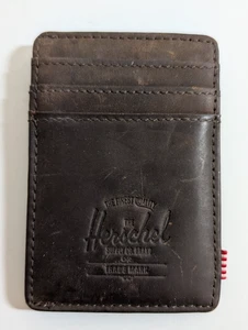 Herschel Supply Company schmale braune Leder Geldbörse mit Metall Geldklammer - Bild 1 von 5