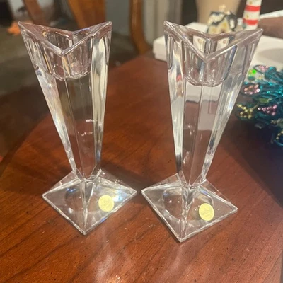 Vintage Crystal Rosenthal Candle Stick Holders 6" Set Old Money Romantic Classic - Image 1 of 4