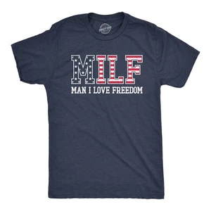Camiseta Para Hombres MILF Man I Love Freedom Divertida Patriótica 4 de Julio Bandera Camiseta - Imagen 1 de 7
