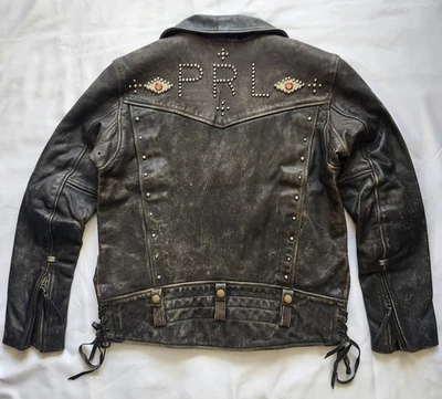 NWT Authentic Ralph Lauren Leather Jacket. Studded, Beads/Jewels. Rare find. Sm - Image 1 of 4