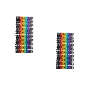 Set of 2 Wire Number Tags Multicolored Cable Labels Clip on Marking - Afbeelding 1 van 12