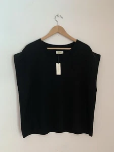 NWT Maeve By Anthropologie Top Sz XL Black Sleeveless Boxy Viscose Blend Staple - Picture 1 of 11