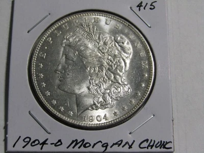 Dólar de plata Morgan 1904-O #415 - CHUNC Foto 1 de 2
