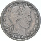 1892 Barber Quarter Average Circ