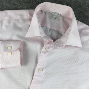 Suitsupply Traveller Men's Dress Shirt 16.5 42L Pink White Striped Slim Fit - Picture 1 of 12