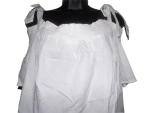 New A.N.A. strappy tie peplum tank off shoulder blouse white women's size PXL R2 - Picture 1 of 7