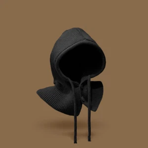 Korean Adjustable Elastic Women Men Windproof Hooded Neck Collar Knitted Hat - Picture 1 of 12