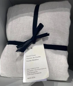 West Elm EUROPEAN FLAX LINEN Duvet King California King & 2 King Shams FLAX  NWT - Picture 1 of 2
