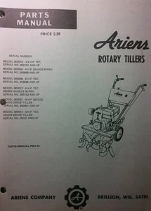 Ariens 902014 Walk Rotary Tiller Parts Manual 1976 902015 902004 902009 902012 - Picture 1 of 1