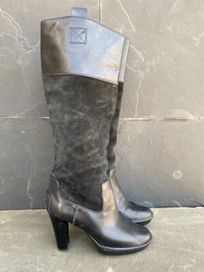 Tod's Knee High Boots High Heel Black Leather/Suede Womens EU 37.5 | US 7.5 $800 - Picture 1 of 6