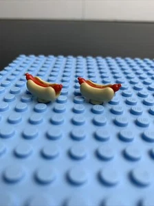 2) HOT DOGS W/ BUNS LOT FOOD VENDOR LEGO® MINIFIGURE PART ACCESSORY - Picture 1 of 5