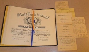 1947 Jordan High School Greer, South Carolina Diplom Valedictorian Report Cards - Bild 1 von 21