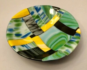 Brilliant Artisan Created Colorful Mosaic Fused Glass Bowl - Picture 1 of 8
