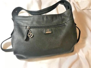 ETIENNE AIGNER  Soft Pebbled Leather Purse Handbag W Extended Side Straps, GUC - Picture 1 of 16