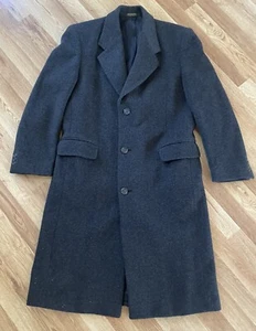 Cappotto Nino Cerruti uomo 37R misto lana cashmere grigio scuro antracite soprabito - Foto 1 di 14