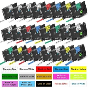 Compatible Label Tape fit Brother P-Touch White 6/9/12/18/24mm PT-1000 PT-H101C - Picture 1 of 25
