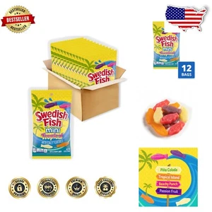 12-Pack Mini Tropical Chewy Candy in Fun Fish Shapes - Guilt-Free Treats - Picture 1 of 21
