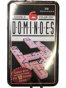 Doppel 6 Doppel Seis Dominos Cubano traditionelles Brettspiel Fiesta Farbpunkte - Bild 1 von 1