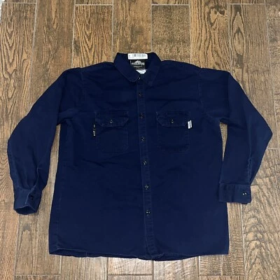 Camisa de hombre Steel Guard manga larga resistente al fuego azul con botones talla. XL Foto 1 de 2