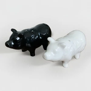 2er Set kleine weiße und schwarze Ferkel - Salz & Pfefferstreuer. - Bild 1 von 9