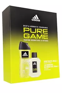 Pure Game Adidas Eau de Toilette Spray 100ml Shower Gel 250ml Mens Fragrance - Picture 1 of 10