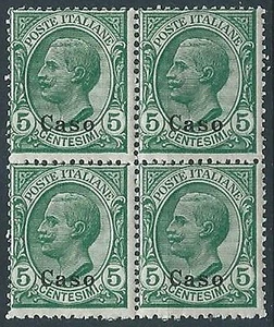 1912 EGEO CASO EFFIGIE 5 CENT QUARTINA MNH ** - W079 - Picture 1 of 1