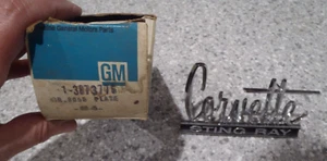 66 67 C2 Corvette Cross "Corvette Stingray" Front/Rear Emblem--GM #3873776--NOS - Picture 1 of 8