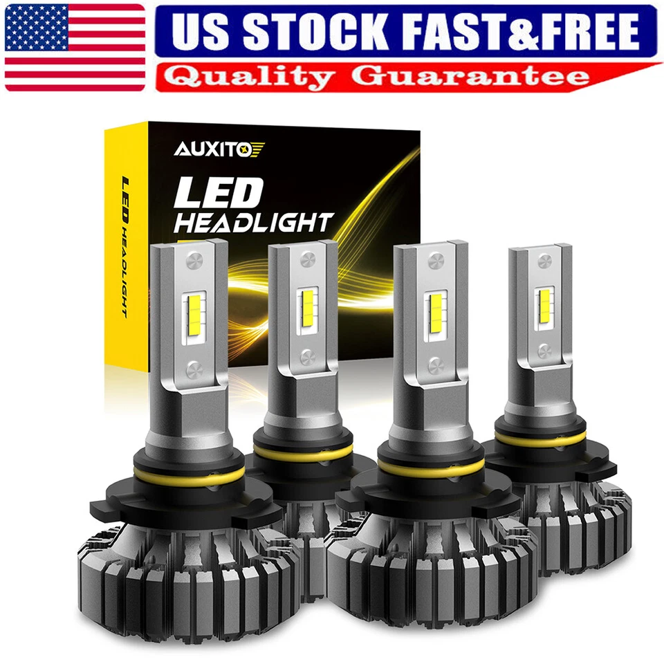 AUXITO Xenón Blanco 9006 9005 LED Faros Bombillas 40000LM Combo Reemplazar Halógenos Foto 1 de 4