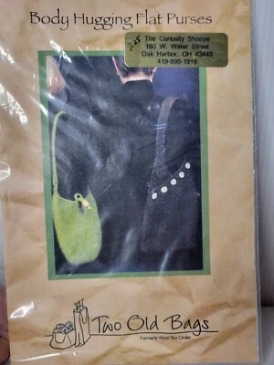 Felted Wool Purse Pattern Two Old Bags Knitting Body Hugging Flat Bag Knitted  - Image 1 of 4