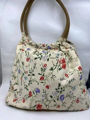 Bolso de hombro Ralph Lauren de tela floral con asas de gamuza Foto 1 de 4