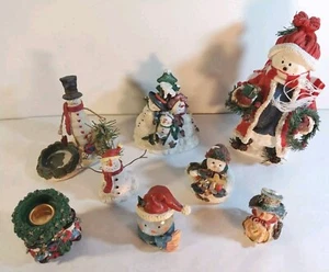 Vintage Snowmen Yankee Candle Figurines Resin Ornament Snow Globe 3" To 9" Lot 8 - Picture 1 of 24