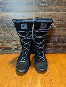 NIKE Winter Hi-2 Tall Boots Puffer Women's Suede Black Sz 7 317244-001 - Picture 1 of 6