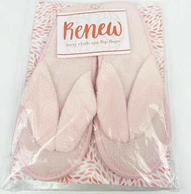 Terry Cloth Women's Spa Flip Flops - Spa Day - Light Pink or White - One Size - Image 1 of 3