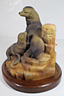 1978 Seal Family Decanter by Cyrus Noble w/Wood Base-EMPTY