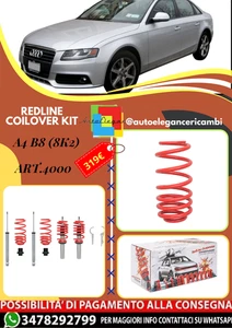 🎀Art.4000 Redline Kit coilover sportivo adatto per A4 B8 (8K2) Quattro 1.8 🎀 - Imagen 1 de 8
