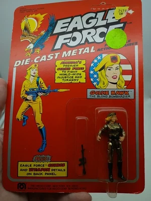 Vintage 1981 Mego Eagle Force R.I.O.T. Goldie Hawk Diecast Military Figure MOC  - Image 1 of 4
