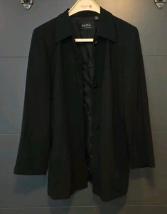 Dana Buchman 100% Wool Black Blazer Jacket Size 12 Button Closure. Sleek. SSH - Picture 1 of 12