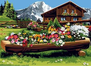 Lienzo Seg De Paris Needlepoint para media puntada sin hilo Lienzo The Chalet... - Imagen 1 de 1