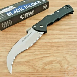 Cold Steel Black Talon II Folding Knife 4" Satin S35VN Steel Blade G10 Handle - Picture 1 of 12