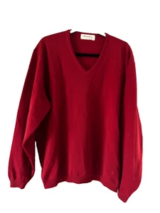 St. Croix Shop Mens Red Long Sleeve V Neck 100% Wool Sweater Size XL - Picture 1 of 9