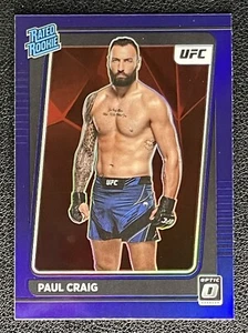 2022 UFC Donruss Optic Paul Craig RC Rated Rookie #117 Purple Prizm - Picture 1 of 2