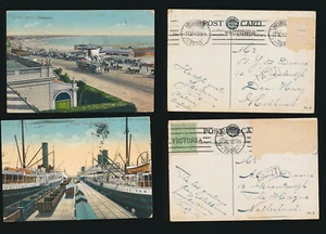 AUSTRALIA 1920 PPCs MELBOURNE RAILWAY PIER + ST KILDA BEACH ..2 CARDS - Picture 1 of 3
