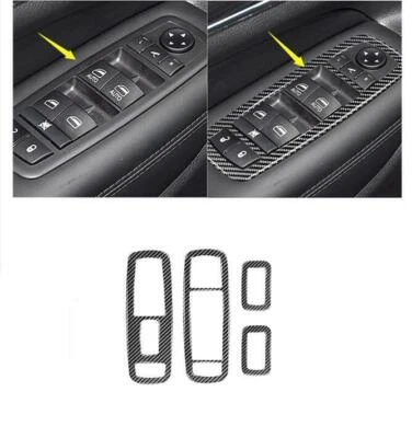 Interruptor de elevación de ventana de fibra de carbono para Jeep Grand Cherokee botón panel marco moldura Foto 1 de 4