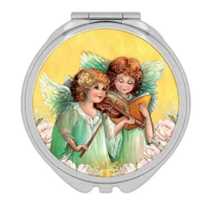Gift Compact Mirror : Angels Reading Catholic Religious Esoteric Victorian - Picture 1 of 3