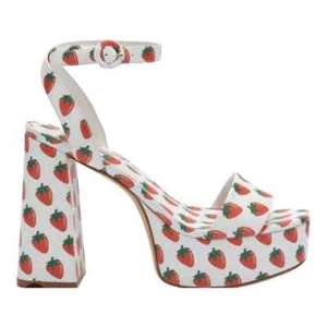 Larroude Dolly Ankle Strap Platfom Strawberry Heels Sandals Shoes 7 $315 New - Picture 1 of 9