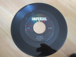RICKY NELSON - NEVER BE ANYONE ELSE BUT YOU B/W- IT'S LATE VG 1959 - Picture 1 of 1