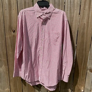 Vineyard Vines Classic Fit Murray Shirt Large Red White Check Cotton - Picture 1 of 4