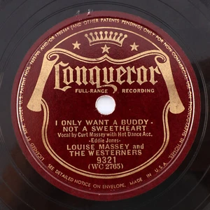Louise Massey & The Westerners - I Only Want A Buddy/Ragtime Cowboy - 10" 78 rpm - Picture 1 of 6