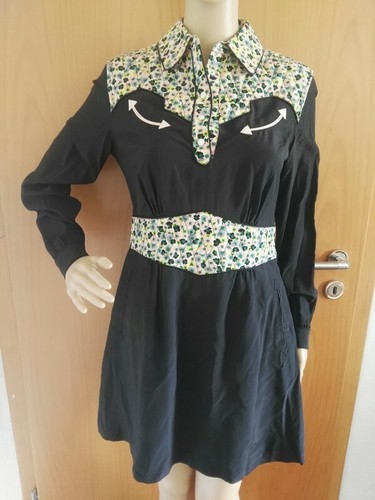 Abito nero Coach Western seta taglia 34 100% seta nuovo con etichetta