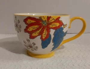 Flower Print Design BFU Jumbo Hand-painted Ceramic Mug and Spoon - Picture 1 of 3